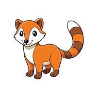 Cute cartoon raccoon dog character isolated on white background vector