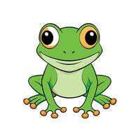 Smiling cartoon frog illustration in vibrant colors and simple design vector