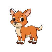 Cute Cartoon Deer with big eyes isolated on white vector