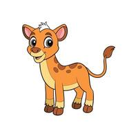 Cartoon Hyena Smiling Standing Isolated on a White Background vector
