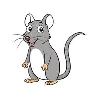 Cartoon mouse character standing and smiling on white background vector