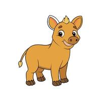 Cartoon donkey character standing on white background illustration vector