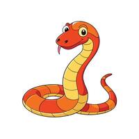 Cartoon snake image with bright colors and outline vector