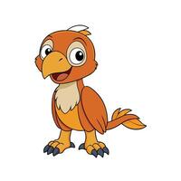 Smiling cartoon bird character posing on a white background vector