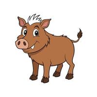 Cartoon warthog illustration isolated on a clean white background vector