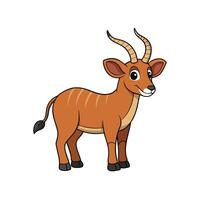 Cartoon Bongo Antelope Illustration with Friendly Expression and Style vector