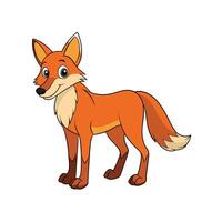 Cartoon fox illustration, friendly and approachable character design element vector