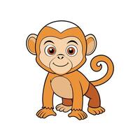 Cartoon monkey character standing isolated on a white background vector