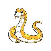 Cartoon snake with spots, friendly expression, on white background vector