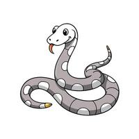 Cartoon snake illustration with playful expression on white background vector