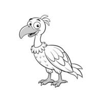 Cartoon vulture character standing upright against a white background vector