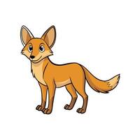 Cartoon fox illustration with friendly expression against white backdrop vector