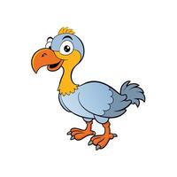 Cartoon dodo bird with happy expression on white background vector