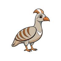 Cartoon Chukar Partridge Illustration with Bold Outline and Colors vector