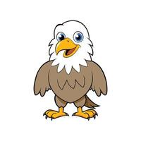 Cartoon Bald Eagle Mascot with Friendly Expression Isolated vector