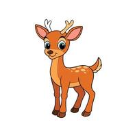 Cartoon deer fawn illustration with a cute and friendly expression vector