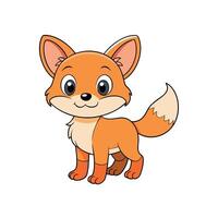 Cute cartoon fox illustration with a friendly expression vector