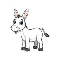 Cartoon donkey smiling and standing against a white background vector