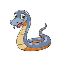 Cute cartoon snake with friendly expression on white background vector