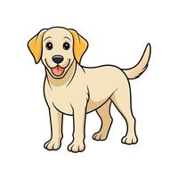 Happy cartoon Labrador Retriever stands facing forward with smile vector
