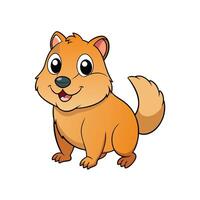 Cartoon Pomeranian dog illustration with friendly and cheerful expression vector