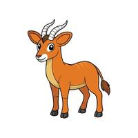 Cartoon illustration of a cute, smiling antelope on white vector