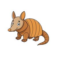 Cartoon armadillo illustration with friendly expression and smooth lines vector