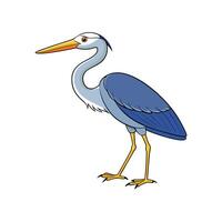 Cartoon style illustration of a great blue heron bird vector