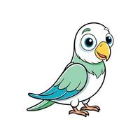 Cute cartoon parrot illustration with bright colors and playful expression vector