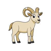 Cartoon ram character with large curved horns illustration design vector