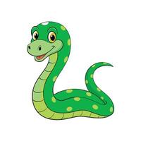 Friendly cartoon snake with green and lime markings vector