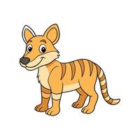 Cartoon Tasmanian tiger posing in a friendly way vector