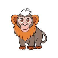 Cartoon monkey illustration of an ape smiling at camera vector