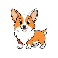 Cartoon corgi dog illustration with friendly smile and pose vector
