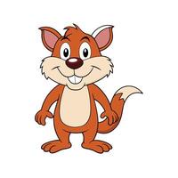 Cartoon fox character smiling with friendly expression standing upright vector