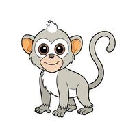Cartoon Monkey Character Smiling, Standing on Two Legs vector