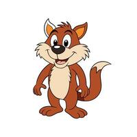 Cartoon squirrel with a happy expression on white background vector