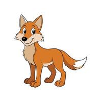 Cheerful cartoon fox standing with a friendly smile illustration vector