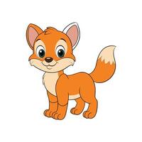 Cartoon fox standing isolated on a clean white background vector