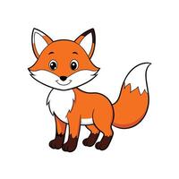 Cartoon fox character illustration standing in full view studio vector