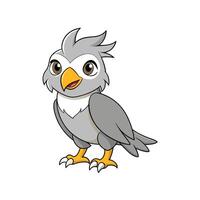 Cartoon owl stands isolated on white background illustration design vector