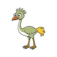 Whimsical cartoon ostrich with quirky expression stands tall vector