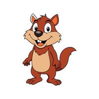 Cartoon squirrel character standing smiling with friendly expression vector