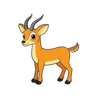 Cartoon antelope illustration standing isolated on white background vector