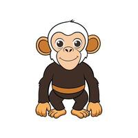 Cartoon monkey with gentle smile isolated on white background vector