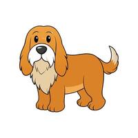 Cartoon dog standing calmly with a kind expression vector