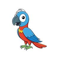 Cartoon Parrot Isolated on White Background Stock Illustration vector