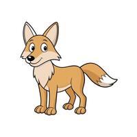 Cartoon Fox Illustration Standing Isolated On A White Background vector