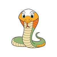 Cartoon cobra snake with friendly expression isolated on white vector