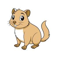 Cartoon prairie dog sitting upright with a friendly expression vector